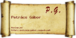 Petrács Gábor névjegykártya